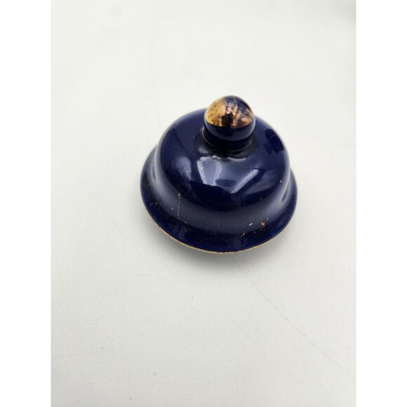 Vintage Japanese Square Bottle Decanter With Lid Butterfly Flowers Blue Gray - Picture 7 of 9